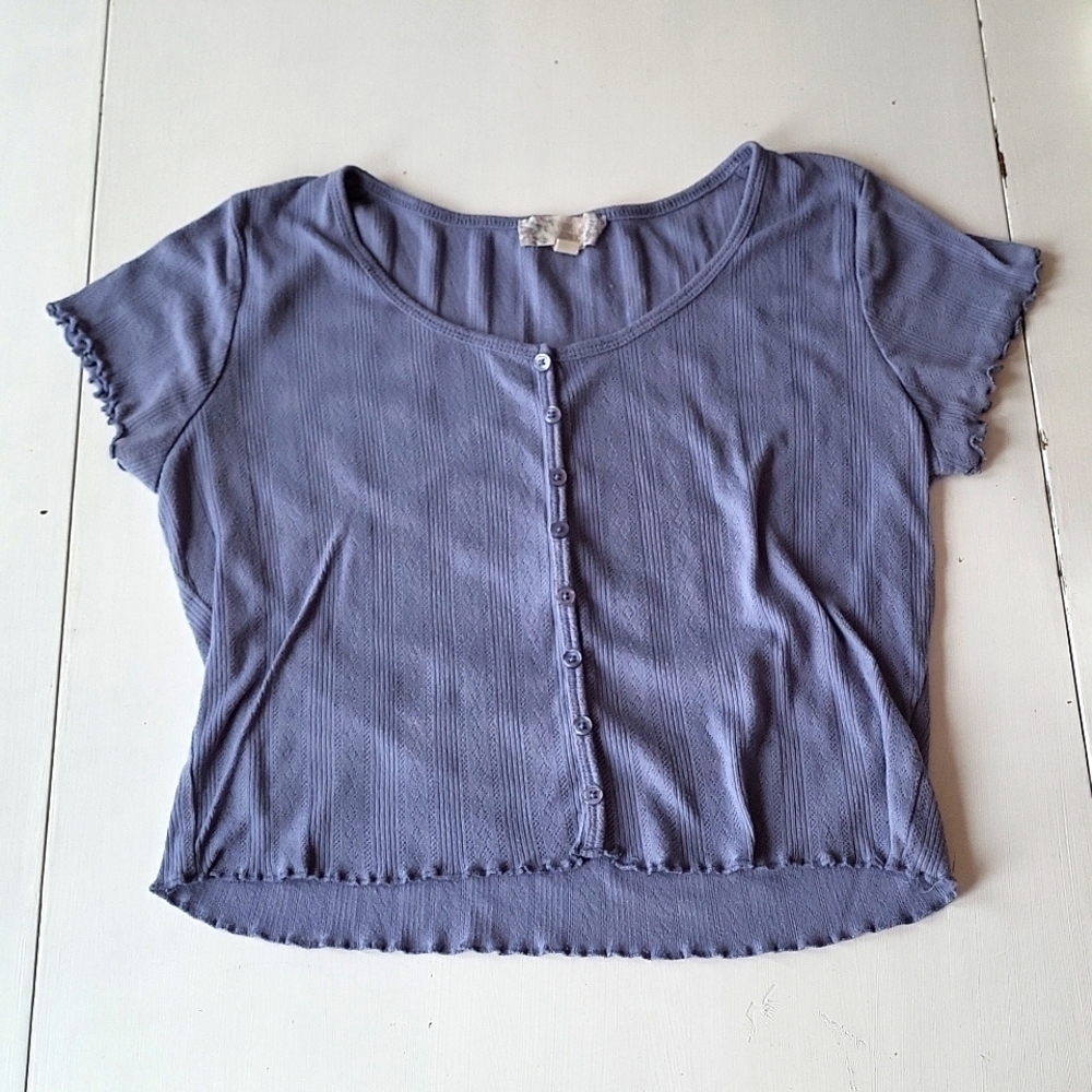 PINK REPUBLIC blue cropped T-shirt XL Juniors